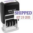 thumbnail image 1 of MaxMark Self-Inking Rubber Date Office Stamp with SHIPPED Phrase BLUE INK & Date RED INK (Max Dater II), 1 of 7