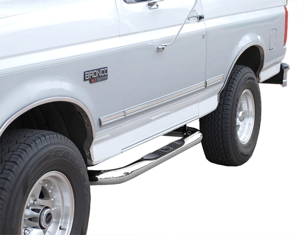 MaxMate 3" Nerf Bars Compatible with 1980-1996 Ford Bronco / F-Series Pickup (1997 HD) Reg Cab | WB2F37207 | Side Step Rails Running Boards