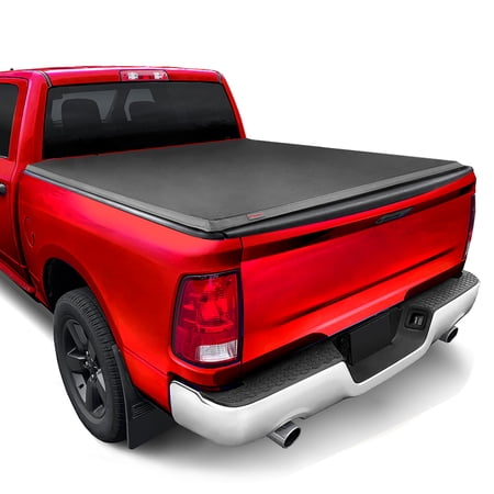 MaxMate Soft Quad-fold Truck Bed Tonneau Cover Compatible with 2019-2025 Ram 1500 New Body (Not Fit 19-25 Classic) | 6'4" (76") Bed | TCD484045