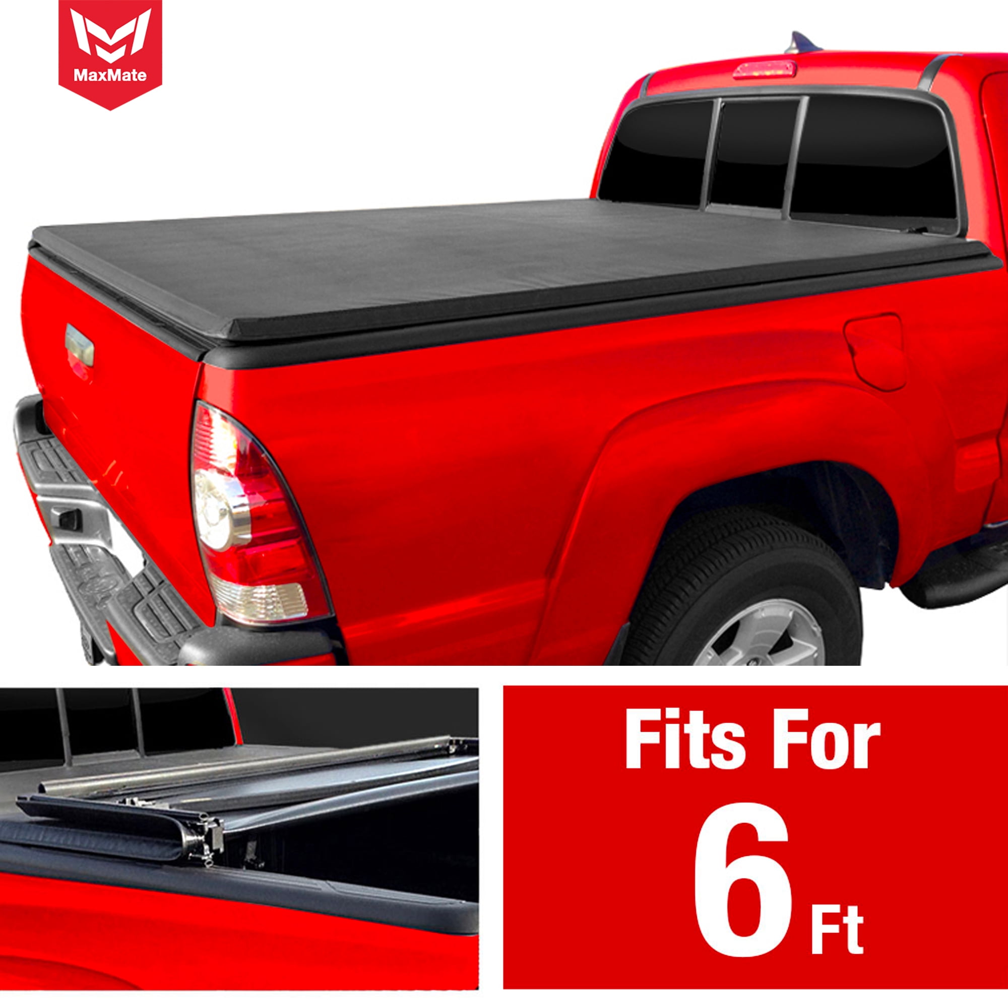 MaxMate Soft Trifold Truck Bed Tonneau Cover Compatible with 20052015 Toyota 6' (74