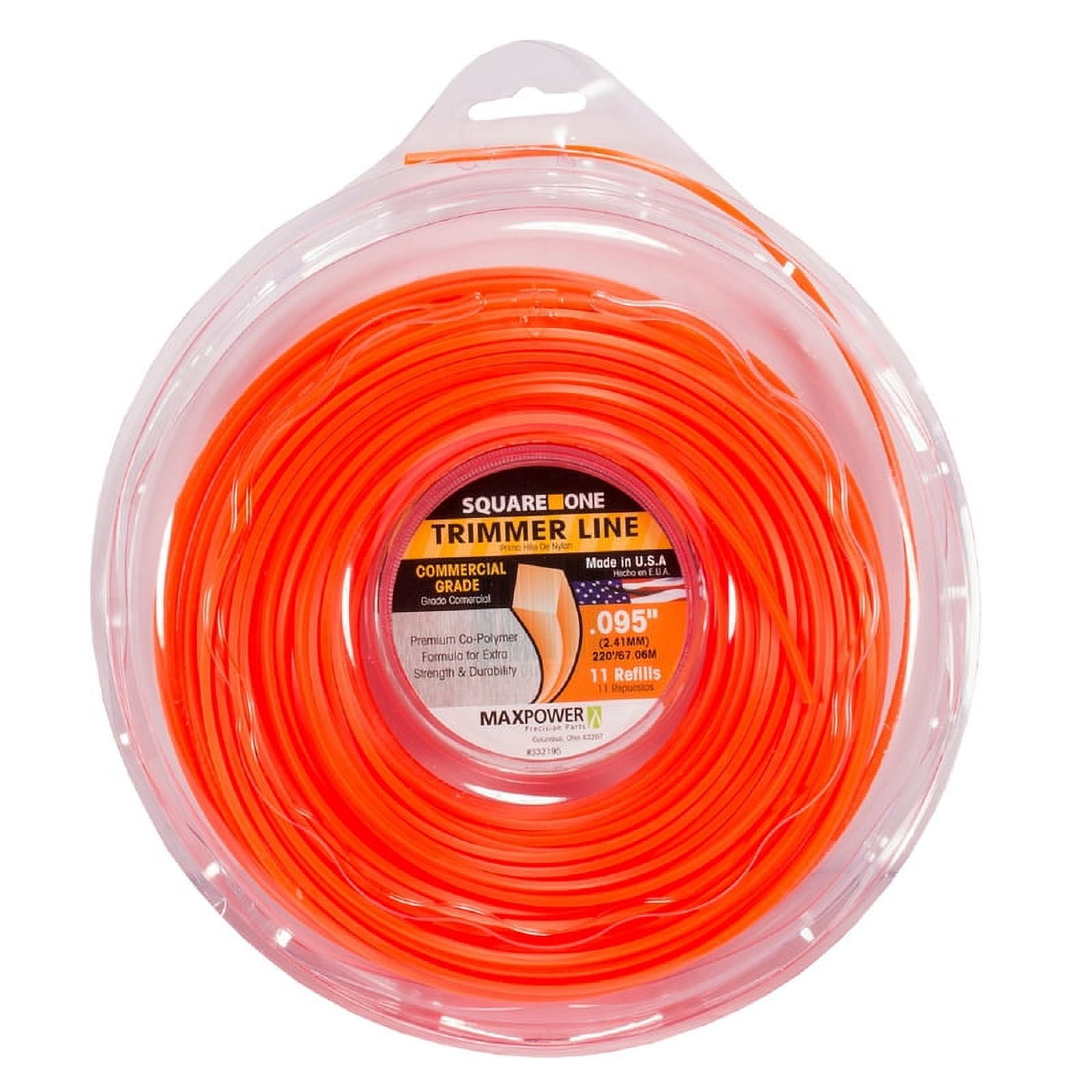 MaxPower 332195 SquareOne Commercial Grade Trimmer Line .095" Diameter