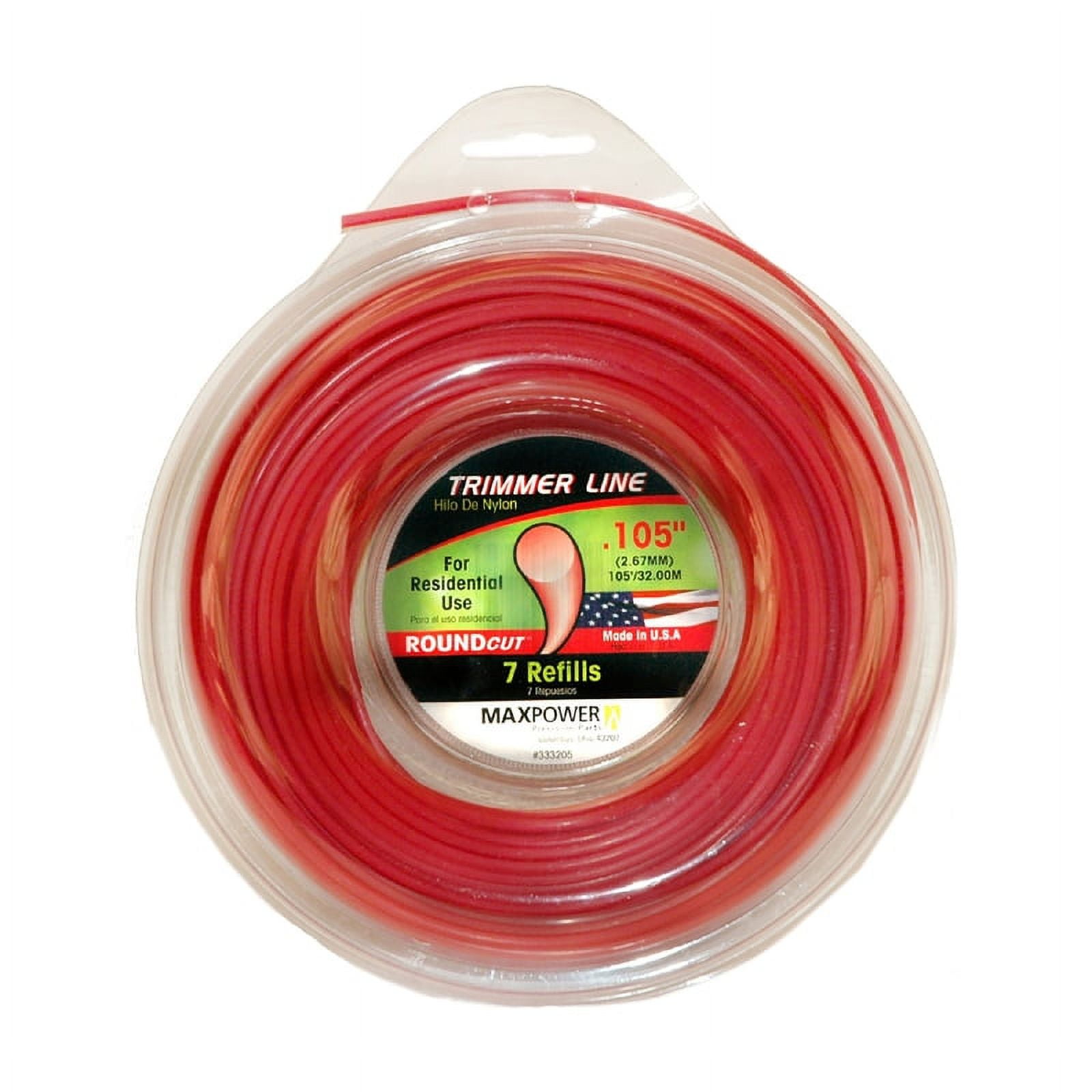 MaxPower 333205C Premium RoundCut Trimmer Line .105" Diameter x 105