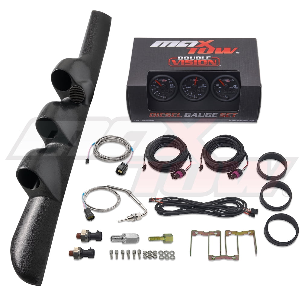 MaxTow | 1998-2002 Dodge Ram Cummins Black Triple Gauge Pillar Pod with ...