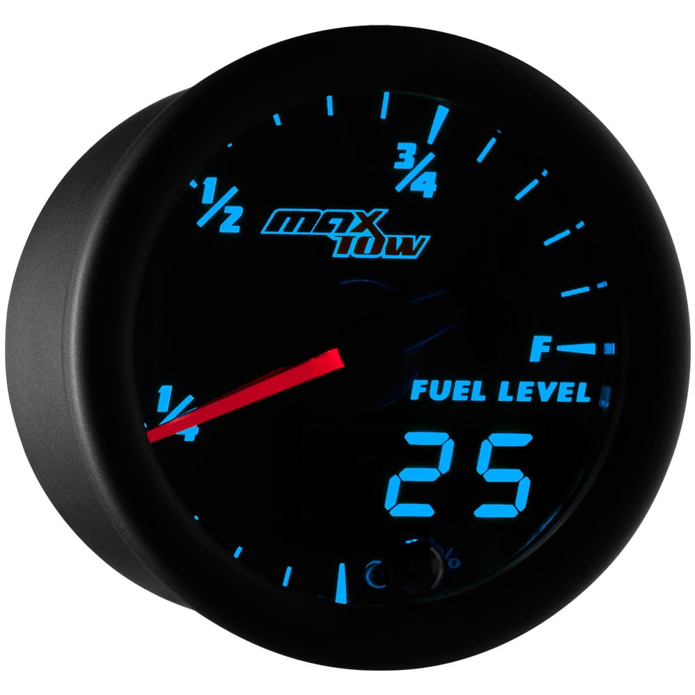 MaxTow Black and Blue LED Fuel Level Gauge for Trucks