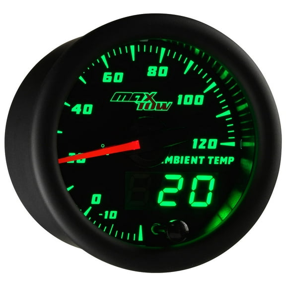 MaxTow Black and Green Ambient Air Temperature Gauge