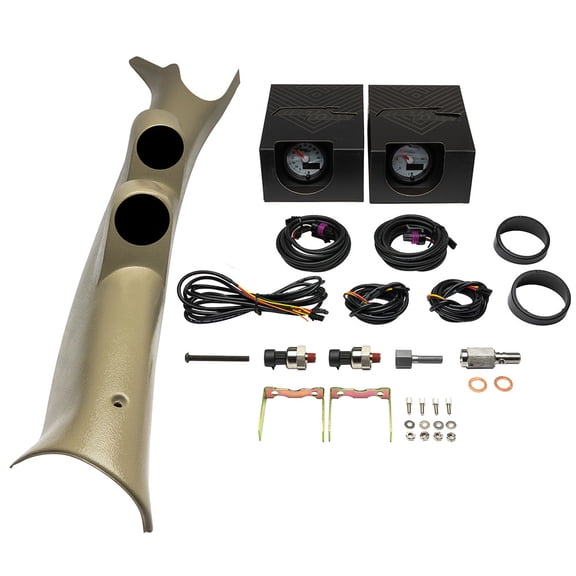 MaxTow Match Dual Pillar Gauge Package for the 2003-2009 Dodge Ram 3rd Gen Cummins w/ 60 PSI Boost & 30 PSI Fuel Pressure Gauges