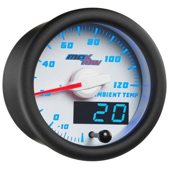 MaxTow White and Blue Ambient Air Temperature Gauge