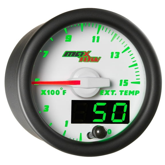 MaxTow White and Green 1500 Exhaust Gas Temperature EGT Pyrometer Gauge
