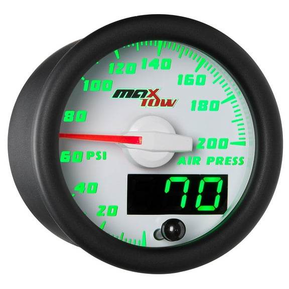 MaxTow White and Green Air Pressure Gauge