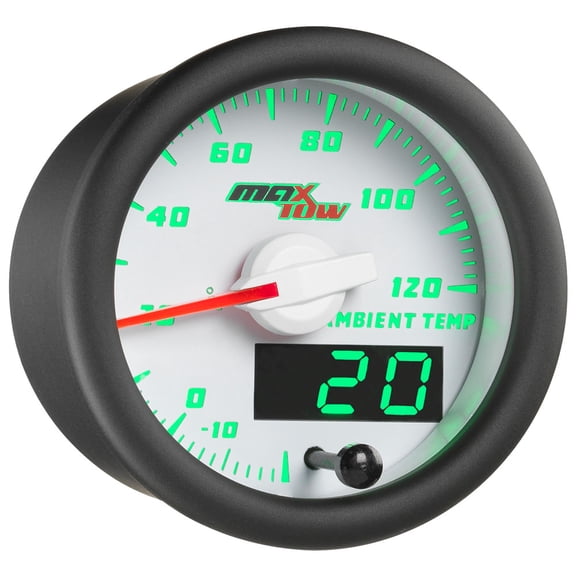 MaxTow White and Green Ambient Air Temperature Gauge