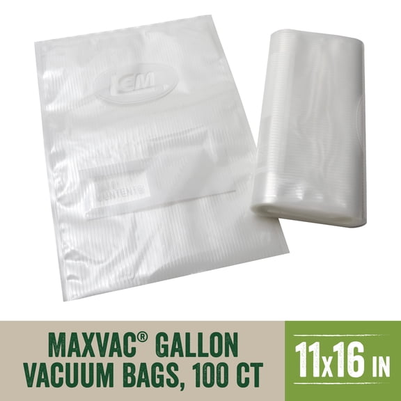 LEM Products MaxVac Gallon Vacuum Sealer Bags, 11 x 16 Inch, 100 Count