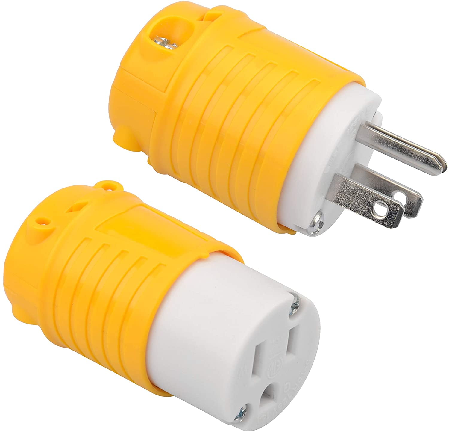 MaxWorks 50510 Yellow Replacement Plug and Socket Set NEMA 515P and 5