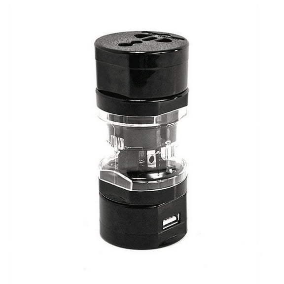 MaxWorks 80173 Portable Universal All-In-One Power Travel Plug Adapter with Usb Charger