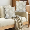 thumbnail image 1 of Maxa Cotton Decorative Throw Pillows 18x18" Beige 2 pack, 1 of 4
