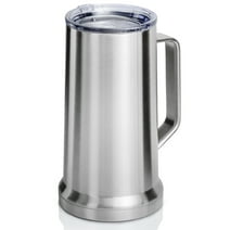 Maxam 22 Ounce Beer Mug with Lid and Handle, Stainless Steel, Vacuum Insulated Stein for Hot or Cold Beverages