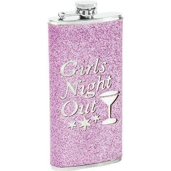 Maxam 6oz Stainless Steel Flask With Pink Sparkled Wrap by Maxam