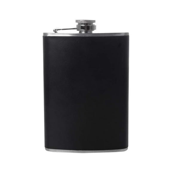 Maxam 8oz Stainless Steel Flask with Black Wrap
