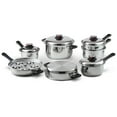 thumbnail image 1 of Maxam 9-Element Waterless Cookware Set, Durable Stainless Steel Construction with Heat and Cold Resistant Handles, 17-Pieces, 1 of 9