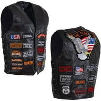 Maxam  Buffalo Leather Motorcycle Vests for Men - Large