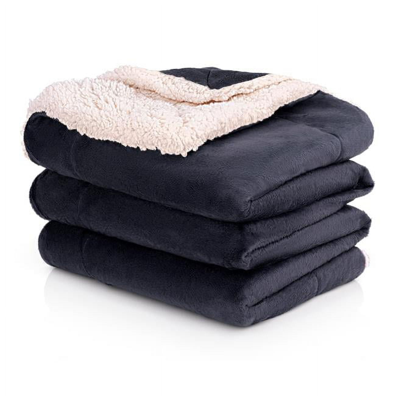 50 x 60 in. Micro Mink Sherpa Throw Blanket Plum Walmart