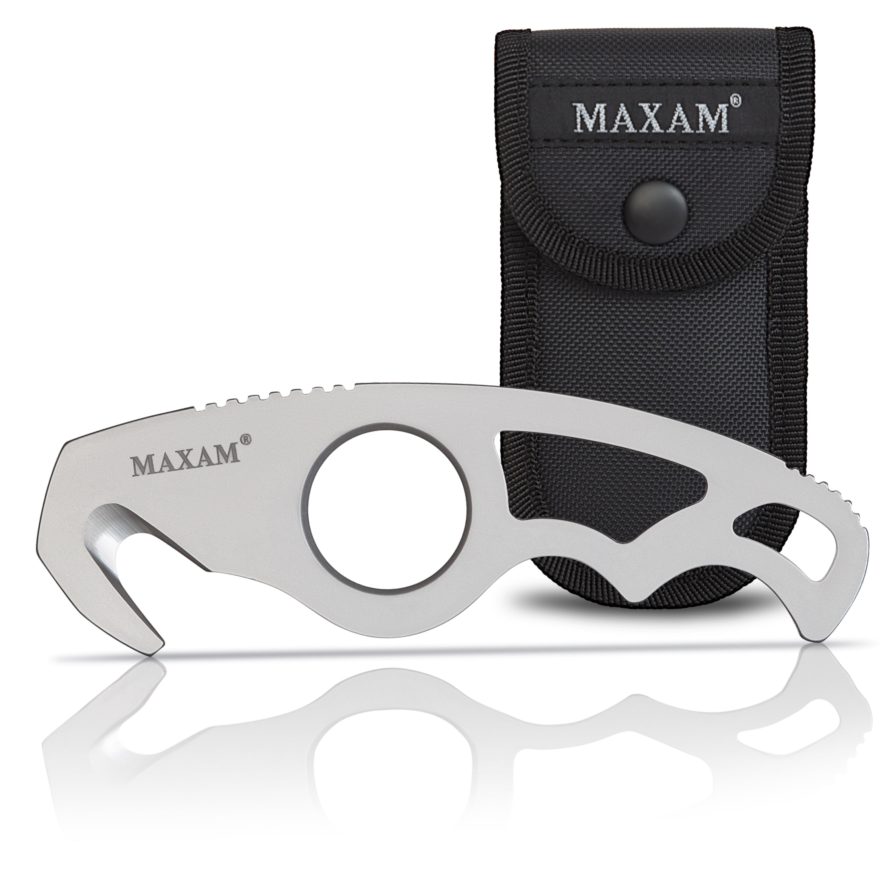 Maxam Gut Hook & Sheath - Hunting Knife - Stainless Steel Blade