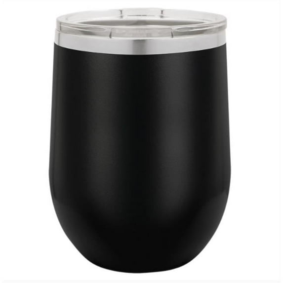 Maxam JDLTM852 12 oz Stainless Steel Polar Camel Stemless Wine Tumbler, Black