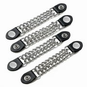 Diamond Plate 4-Piece Vest Extender Set - Jacket Accessories with Chrome Finish