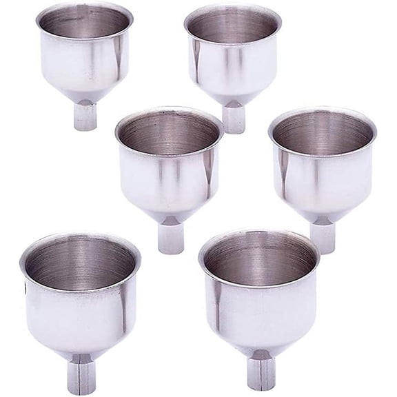 Maxam Six Pieces Large Stainless Steel Flask Funnel Set