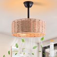 thumbnail image 1 of Maxax 19" Boho Caged Ceiling Fan with Light, Rattan Chandelier Ceiling Fan with Lights and Remote Control, 6 Speeds Reversible Timing Fandelier Ceiling Fan with Lights for Bedroom, Living Room, 1 of 7