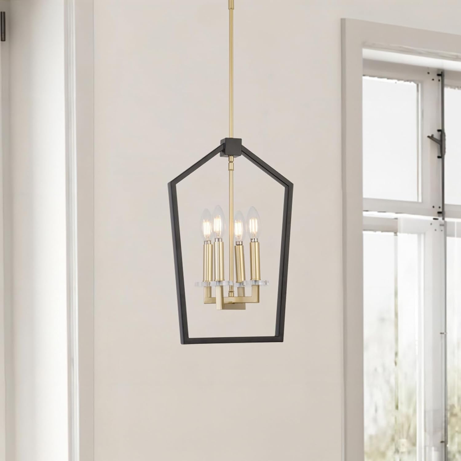 Maxax 4 - Light Lantern Square Chandelier Modern Pendant Light with ...