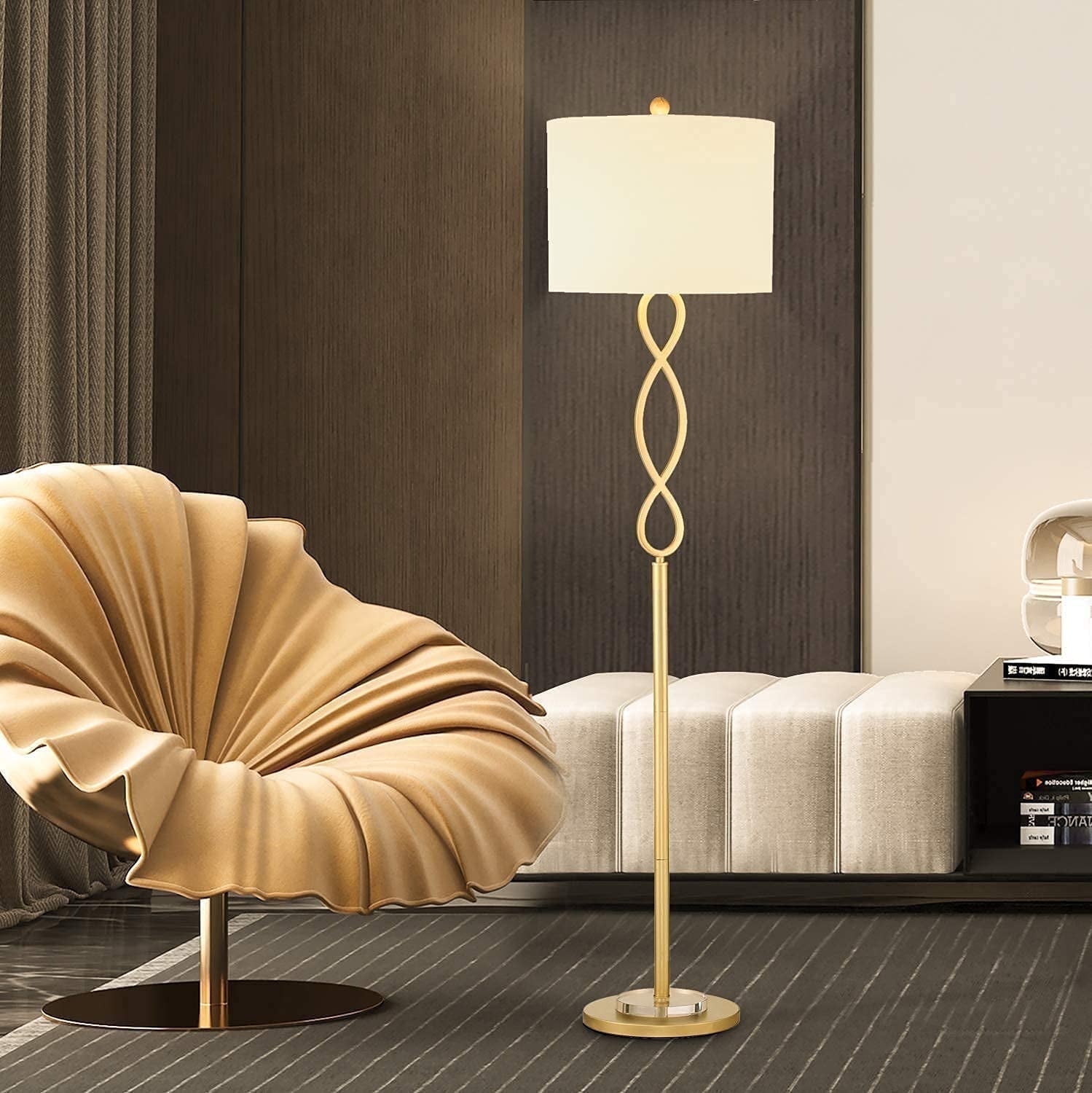 Maxax 59 Modern Gold Floor Lamp with White Drum Philippines Ubuy