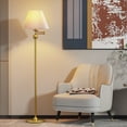 thumbnail image 1 of Maxax 64" Traditional Swing Arm Floor Lamp , Gold Antique adjustable Dirction Standing Lamp with Pleated White Fabric Shade for Living Room Reading House Bedroom, 1 of 7
