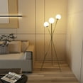 thumbnail image 1 of Maxax 65" Gold Tripod Floor Lamp, 3 Lights Metal Tripod Standing Lamp with Glass Globe Shade for Living Room, Bedroom Office, 1 of 8