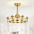 thumbnail image 1 of Maxax Candlestick Ceiling Fan with Light, 21" Gold Vintage Ceiling Fan with Remote Control, 6 Speeds Reversible Timing Ceiling Fan for Bedroom, Living Room, 1 of 5