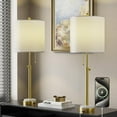 thumbnail image 1 of Maxax Table Lamps Set of 2, Adjustable Height Glod Bedside Marble Table Lamps with USB Port, Brass Gold Nightstand with Pull Chain for Living Room, Bedroom, ETL Listed, 1 of 9