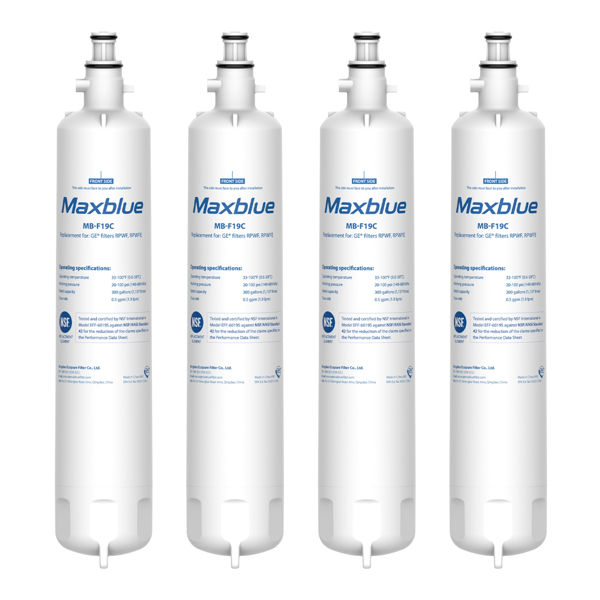 Maxblue RPWFE (with CHIP) Refrigerator Water Filter, Replacement for GE® RPWFE, RPWF, WSG4