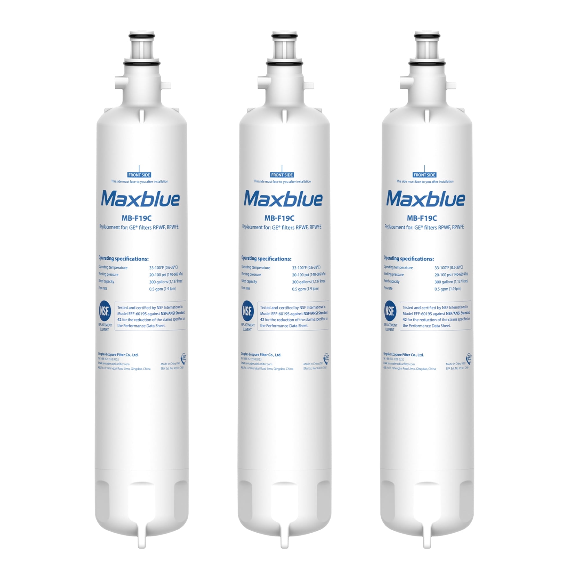 Maxblue Refrigerator Water Filter, Replacement for GE® RPWFE(with CHIP