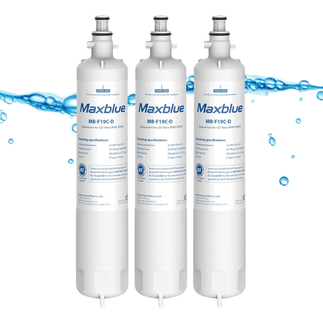 Maxblue Refrigerator Water Filter, Replacement for GE® RPWFE(with CHIP