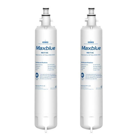 Maxblue Replacement for  GE® RPWFE/RPWF Refrigerator Water Filter (2-Pack) - Compatible with WSG-4, WF277, GFE28GMKES, PFE28KBLTS, GFD28GSLSS, PWE23KSKSS,