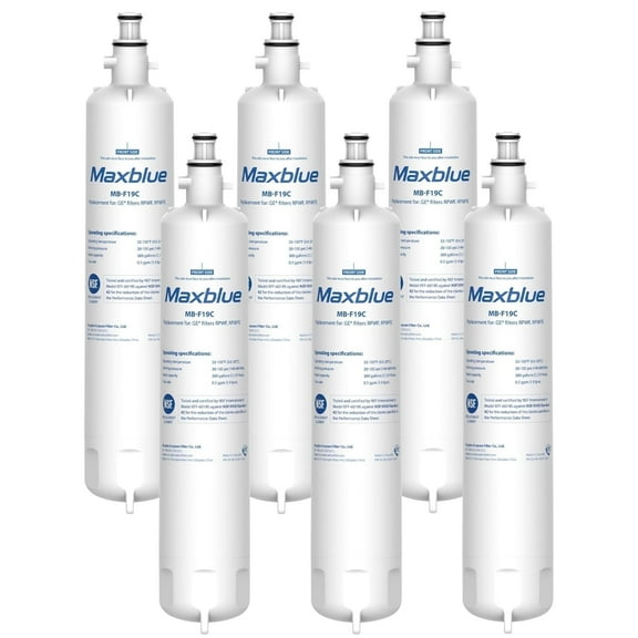 Maxblue Replacement for  GE® RPWFE/RPWF Refrigerator Water Filter (6-Pack) - Compatible with WSG-4, WF277, GFE28GMKES, PFE28KBLTS, GFD28GSLSS, PWE23KSKSS,