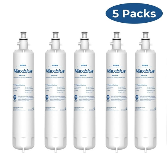 Maxblue Replacement for GE® RPWFE/RPWF Refrigerator Water Filter (5-Pack) - Compatible with WSG-4, WF277, GFE28GMKES, PFE28KBLTS, GFD28GSLSS, PWE23KSKSS,