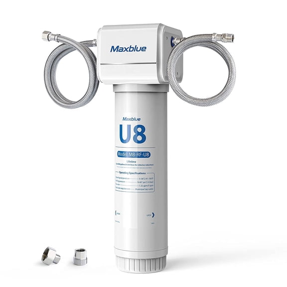 Maxblue U8-ST Under Sink Water Filter System, 2 Years High Capacity, Reduces Lead, Chlorine, Heavy Metals, Bad Taste & Odor, Under Sink Water Filtration System, USA Tech