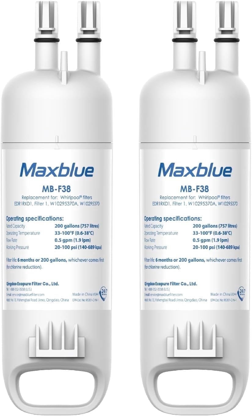 Maxblue Refrigerator Water Filter, 2 Filters (Package May Vary)