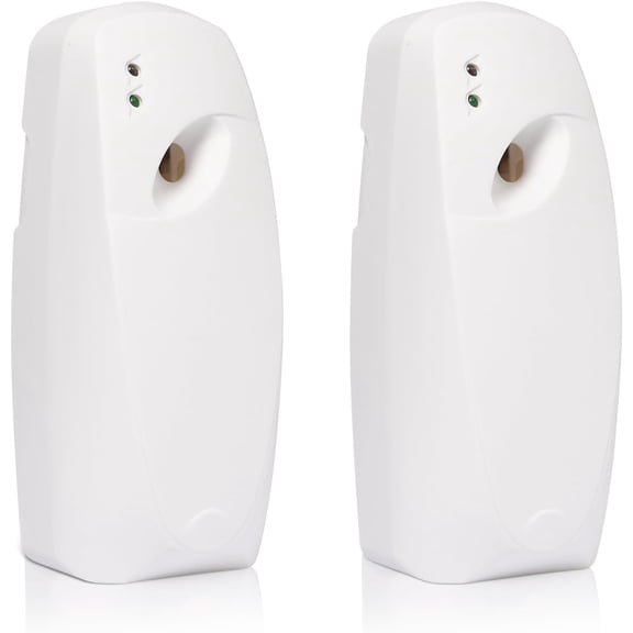 Maxcheck Automatic Air Freshener Spray Dispenser 2 Pack Wall Mounted Free Standing Restroom Battery Operated Sprayer for Home Bathroom Commercial Time Scent(White)