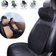 thumbnail image 1 of Maxcozy 2PCS Headrest Pillow & Memory Foam Velvet Lumbar Cushion Back Pain Relief Car Chair Back Support - 2Pcs Black, 1 of 18