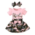 thumbnail image 1 of Maxcozy Baby Girl Camo 3pcs Summer Outfits Romper & Skirts & Headband Set 0-18M, 1 of 12