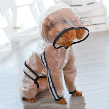 Maxcozy Dog Hooded Slicker Poncho Raincoat Clear Light Waterproof Coat for Small to 2X-Large Dogs and Puppies