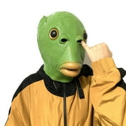 Maxcozy Green Fish Mask Animal Full Head Tricky Carnival Props for Adults Funny Costume Halloween Costumes Masks