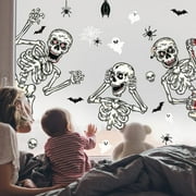 Maxcozy Halloween Window Clings Halloween Window Stickers Skeleton Ghosts Bats Halloween Decorations for Windows Glass Walls Halloween Haunted House Party Supplies