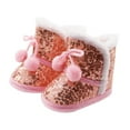 thumbnail image 1 of Maxcozy Infant Sequin Boots Winter Baby Girl Shoes Anti-Slip Toddler Snow Warm Prewalker Newborn Slippers Pink 0-6 Months, 1 of 11